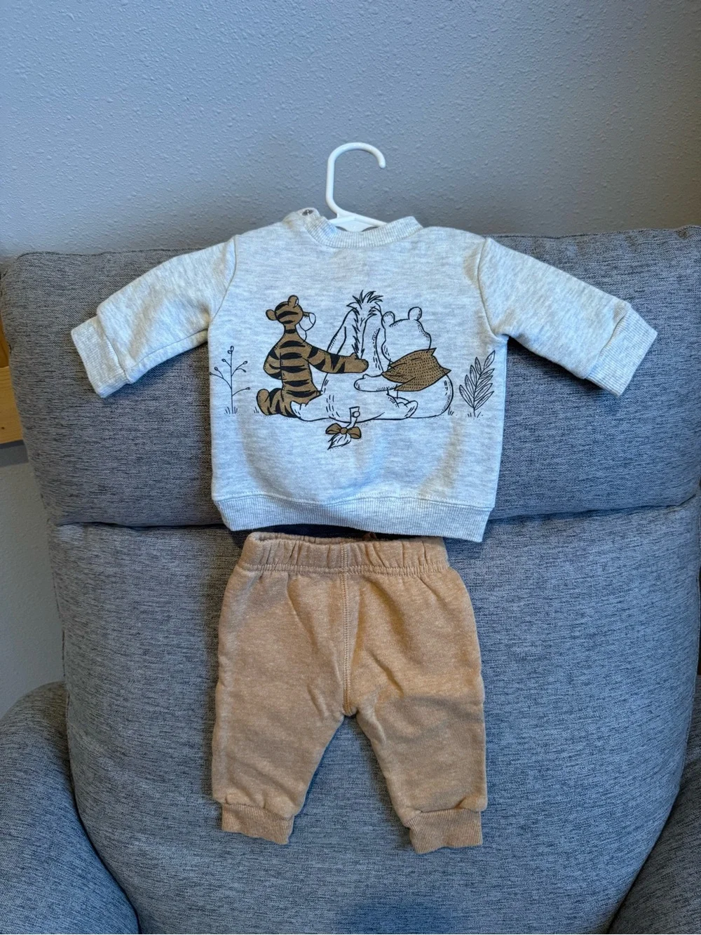 Disney Baby Beige Heather Sweatshirt with Winnie the Pooh Graphic